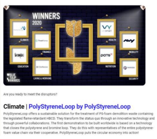 Polystreneloop winner 2020 Climate